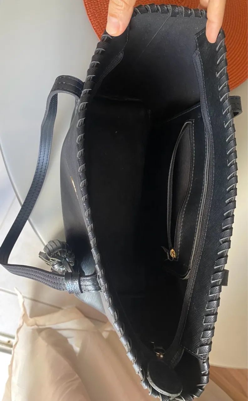 Bolsa de couro preta - Foto 2