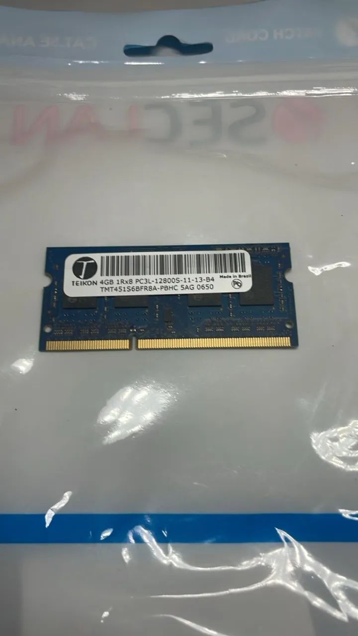 Memória RAM de Notebook  4GB  -  DDR3 Marca: TEIKON Velocidade: 1600MHz