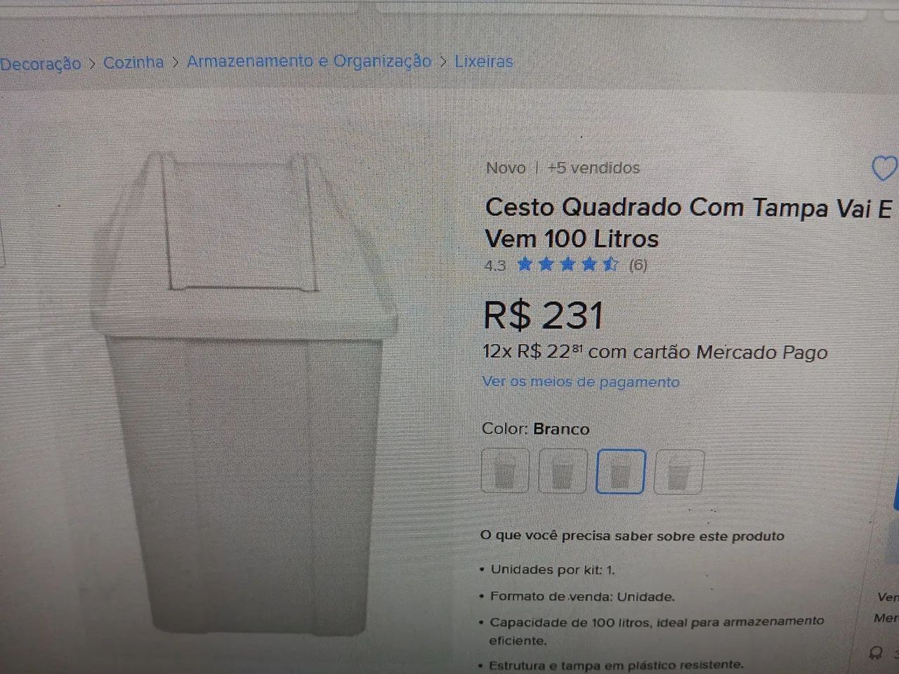 Cesto de lixo/Lixeira64706226733185121