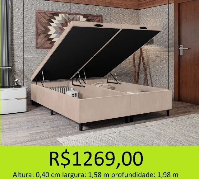 Base box baú Queen com excelente resistencia  - Foto 2