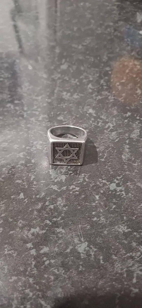 Anel inox Estrela de Davi tamanho 19