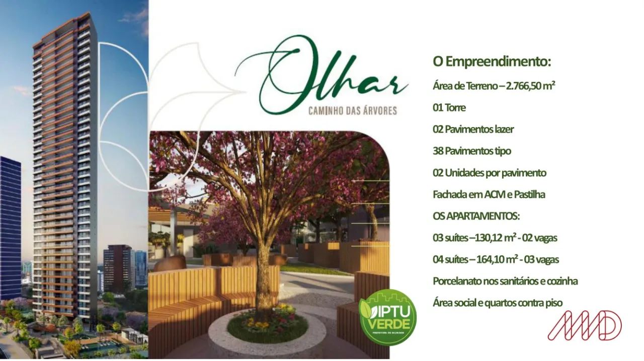 Apartamento Para Venda Com 130m² e 3 suítes No Olhar Caminho das Árvores - Salvador - BA