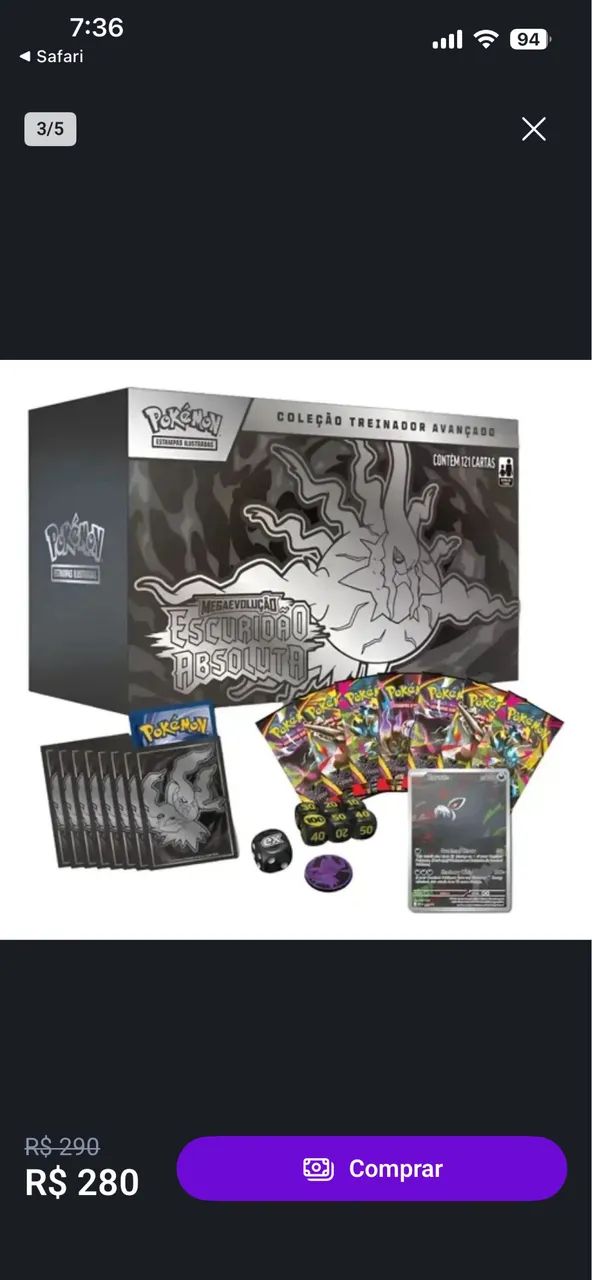 Pokemon ETB Treinador Avancado Escuridão Absoluta  - Foto 2