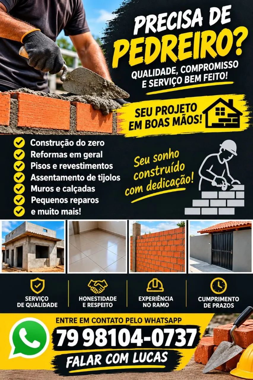 Pedreiro disponível 