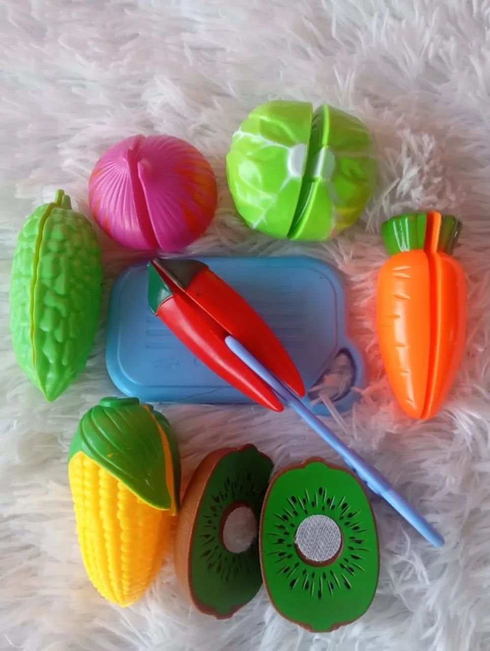 Kit comida de brinquedos com velcro 9 peças  - Foto 2