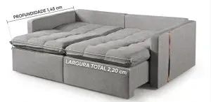 Sofá Cama Gana Cinza - Foto 2