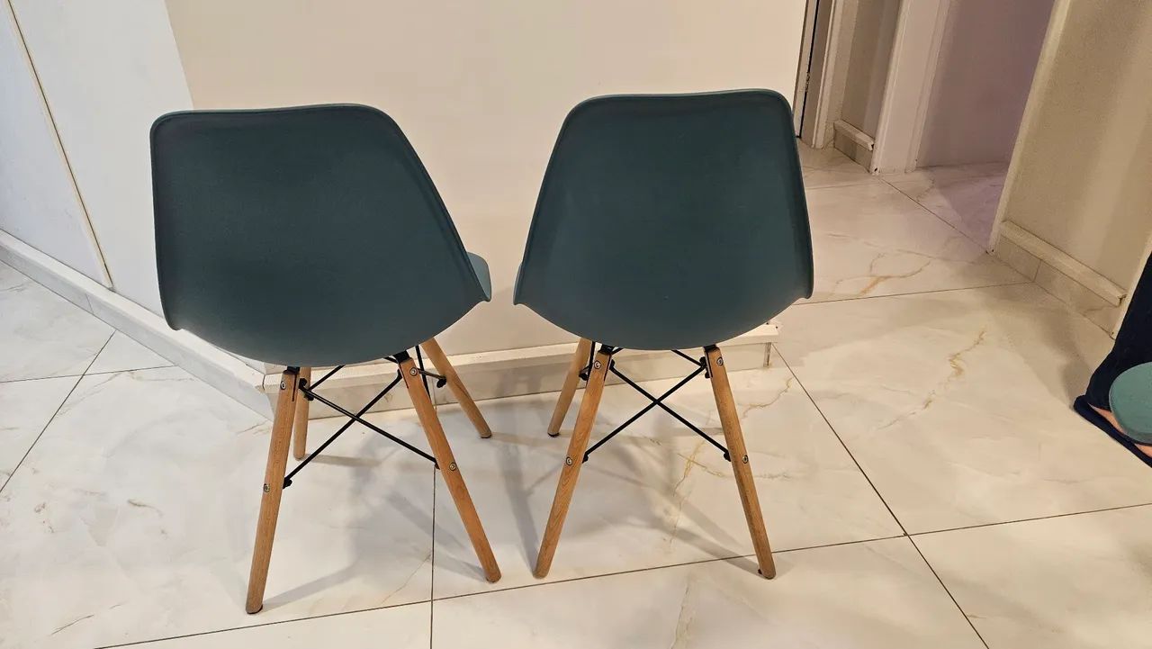 Kit 2 Cadeiras Charles Eames Eiffel Wood Design - Verde Claro - Foto 2