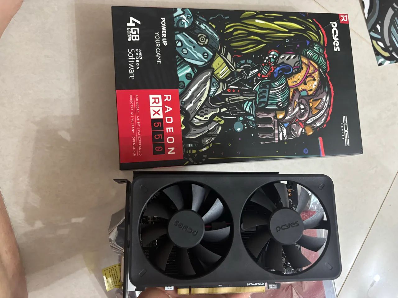 Placa de video Gpu Rx 550, 4GB, GDDR5, 128 Bits Projeto Edge - Pvex5504gbdf - Foto 2