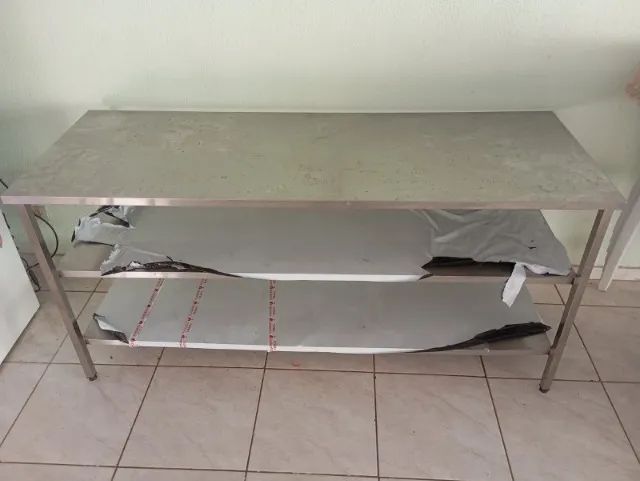 Mesa Aço Inox  - 190x70x90cm - Foto 2