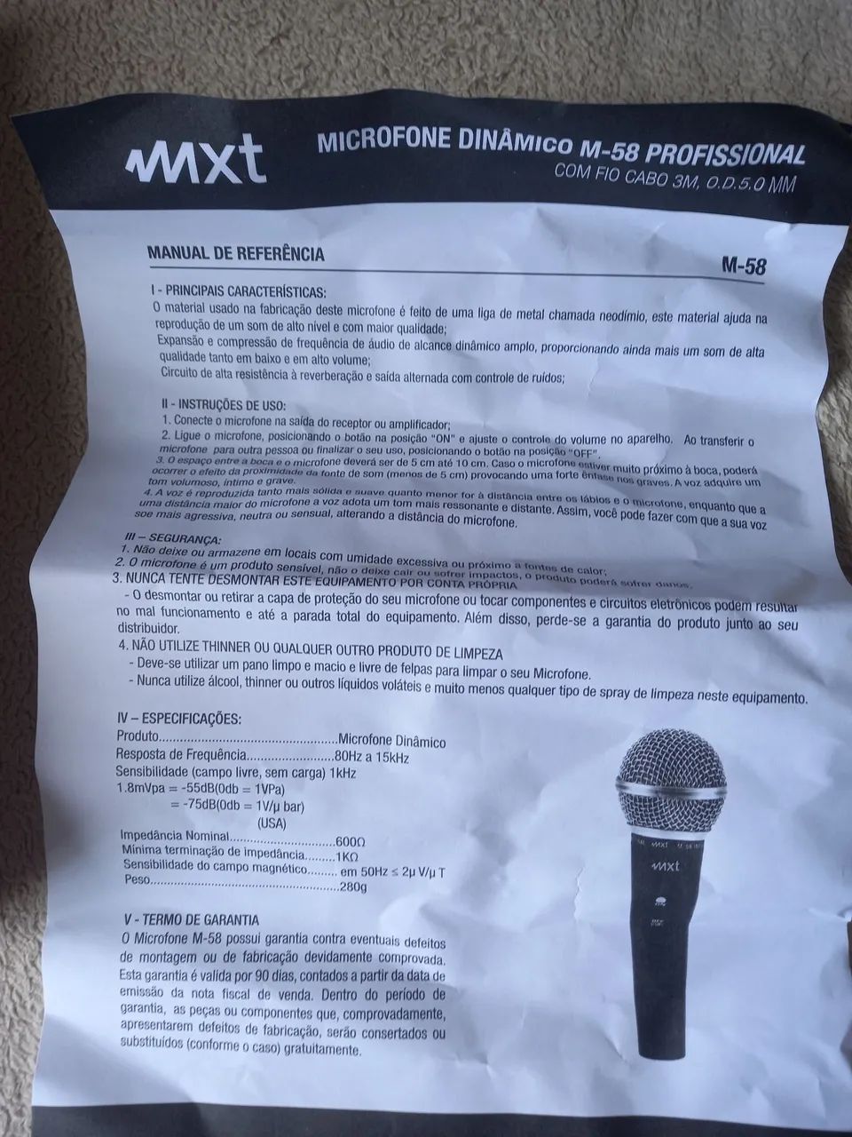 Microfone dinâmico mxt com fio - Foto 4