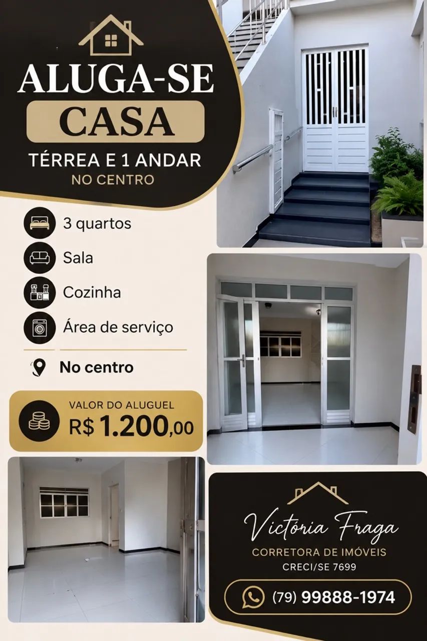 Aluga-se casa térrea e primeiro andar no centro de lagarto 