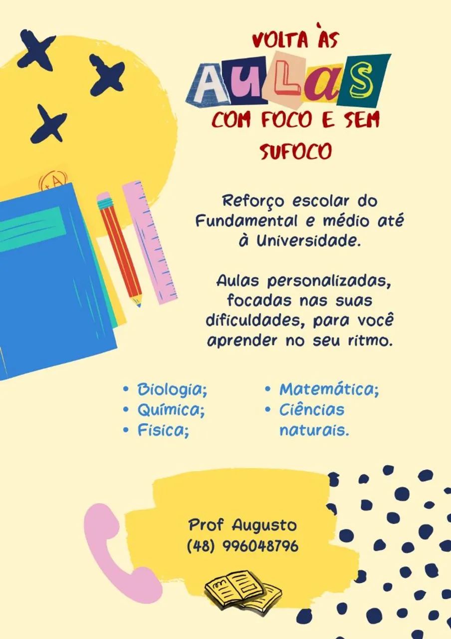 REFORÇO ESCOLAR E AULAS PARTICULARES