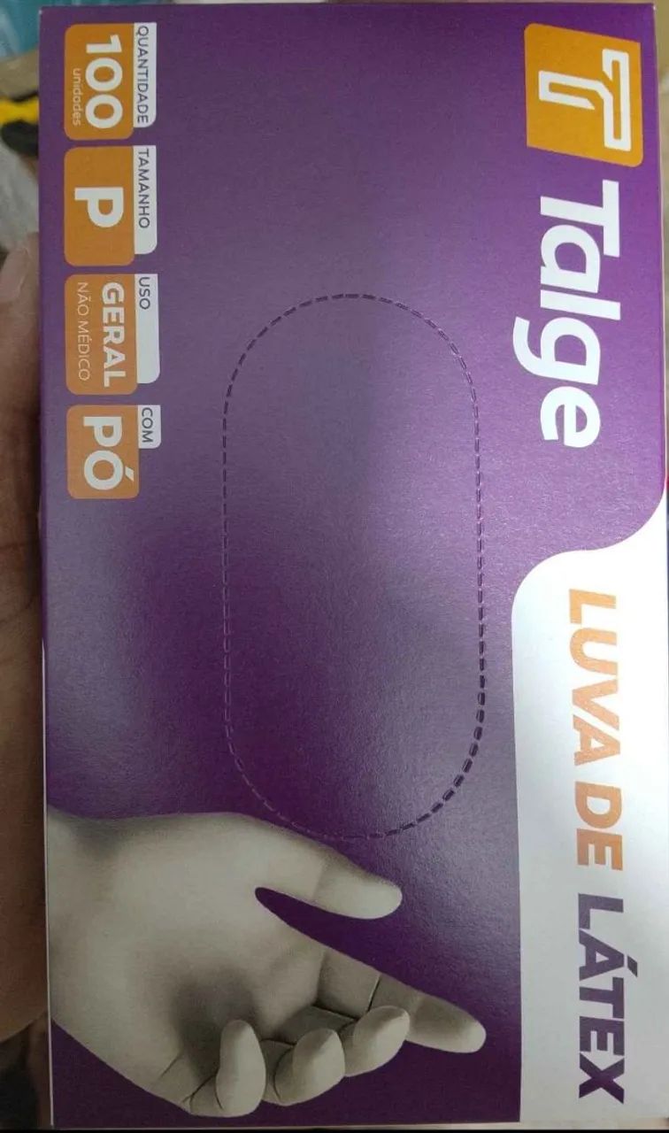 Caixa de luvas latex tamanho P com pó  - Foto 2