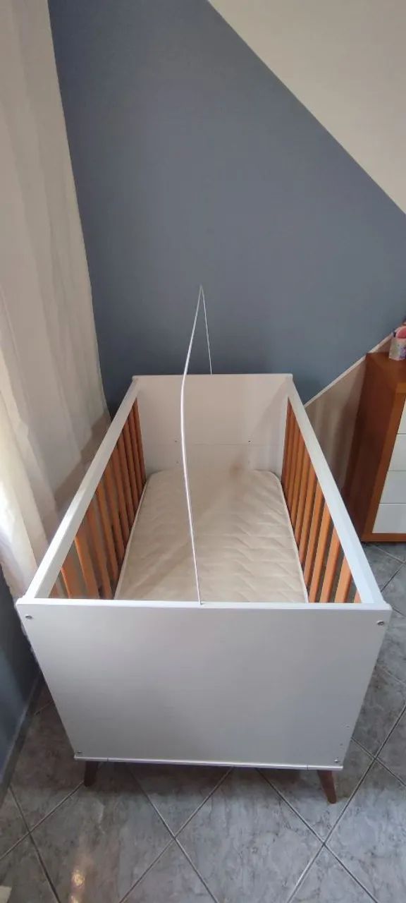 Berço Mini Cama Branco/Freijó Matic  - Foto 3