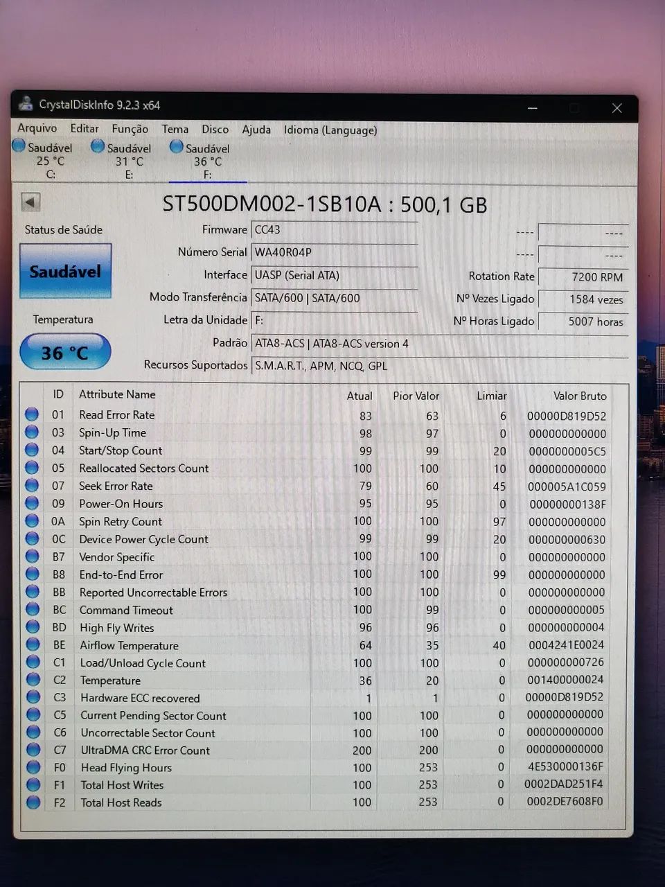 HD 500gb Seagate,  Saudável e sem bad block - Foto 3