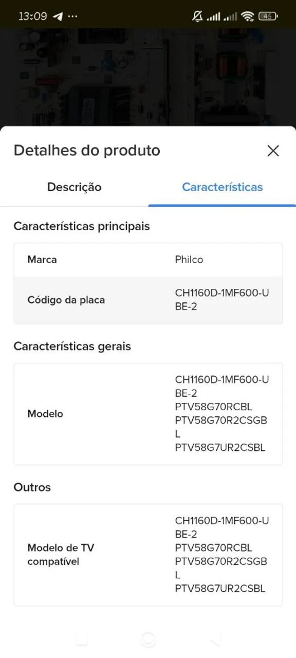 Placa Fonte Tv Philco PTV50G70SBLSG<br>Ch1160d-1mf600-ube-2 Ptv58g70rcb - Foto 4