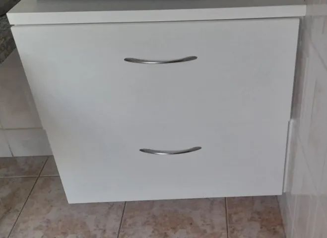 balcao com 2 gavetao 80x50 em MDF branco - Foto 2