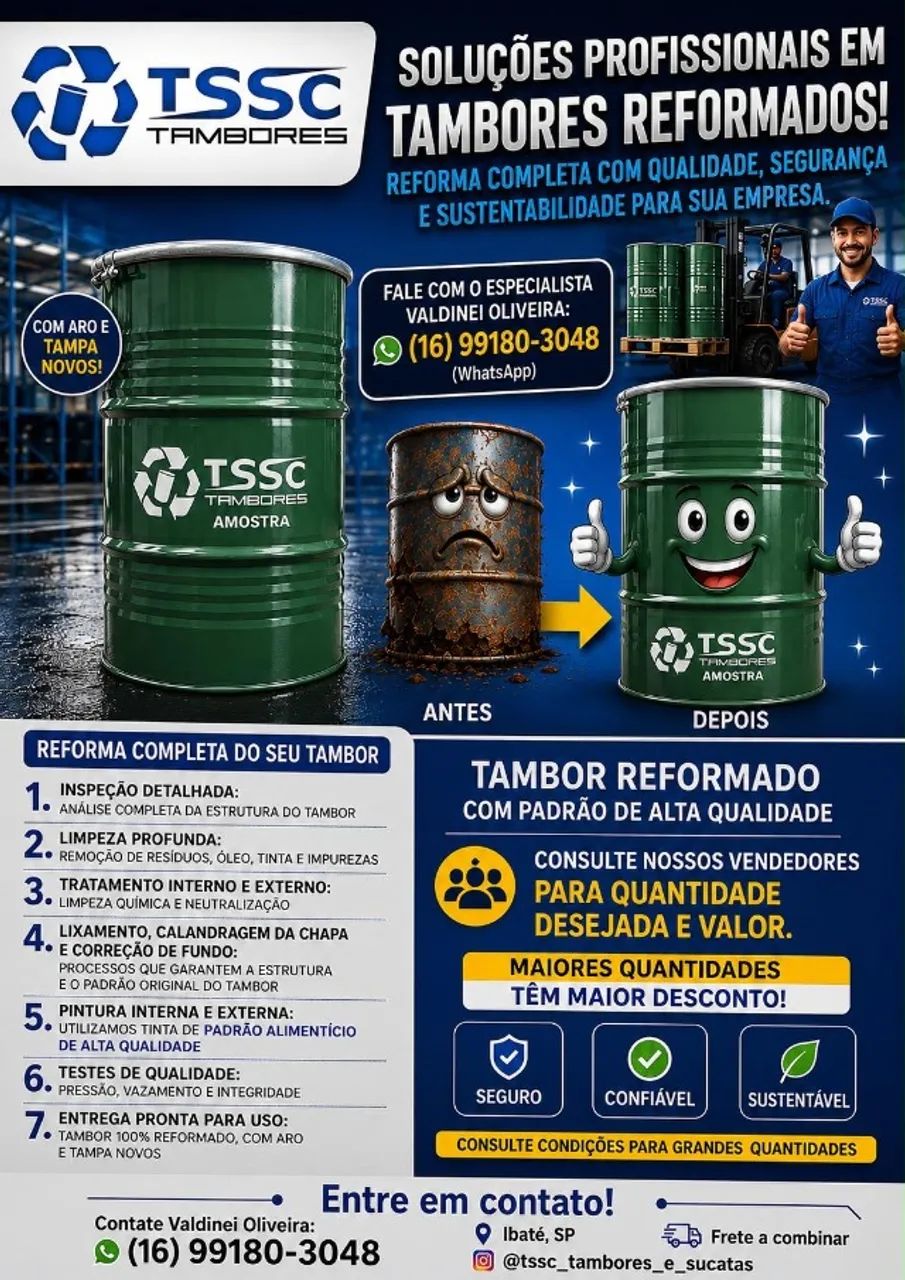Venda e Compra de Tambores para Reforma