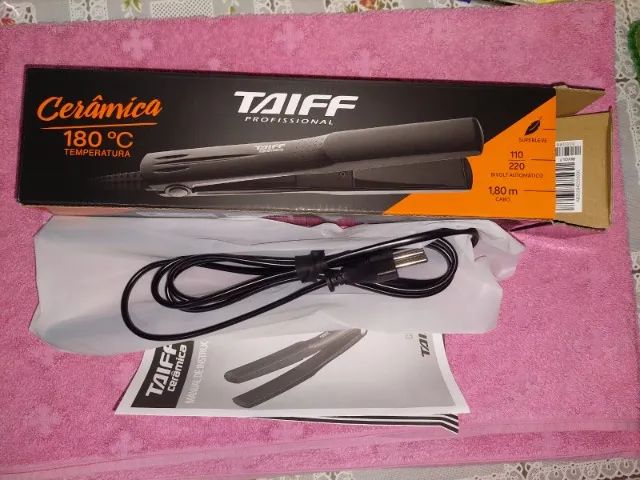 Chapinha Prancha Taiff Clássica Cerâmica Preta 110v/220v Bivolt