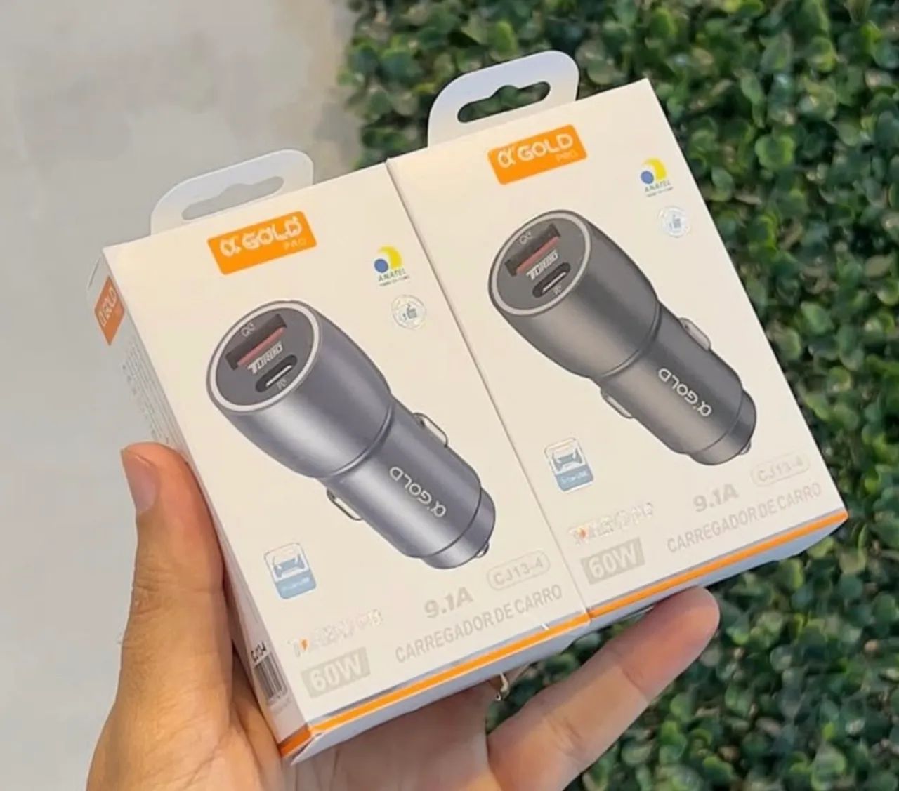 Carregador Veicular USB e Tipo C 