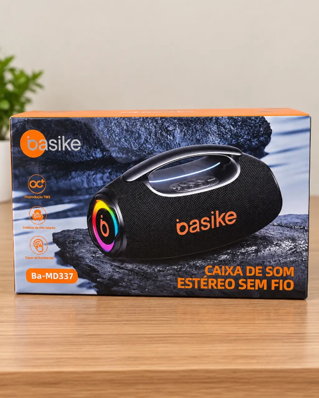 Caixa de Som Bluetooth Basike 80W com RGB e Proteção IPX6 (novo na caixa) - Foto 2