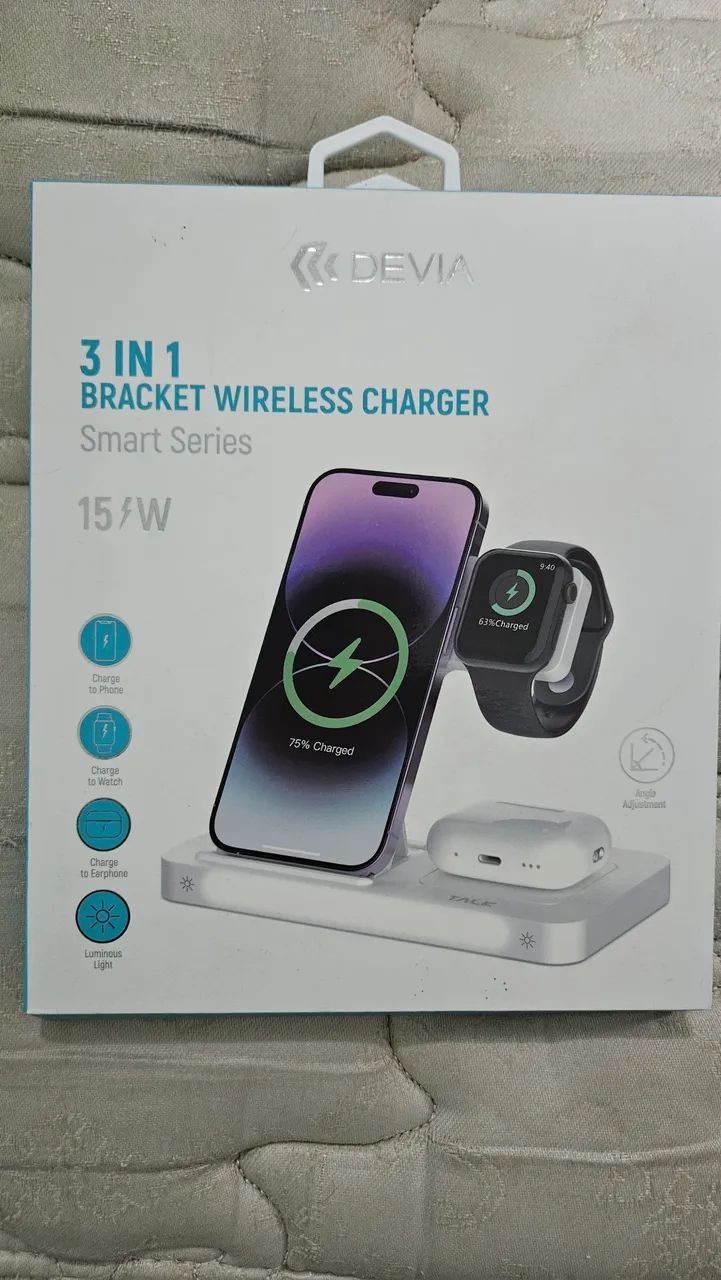 Carregador 3 em 1 wireless 