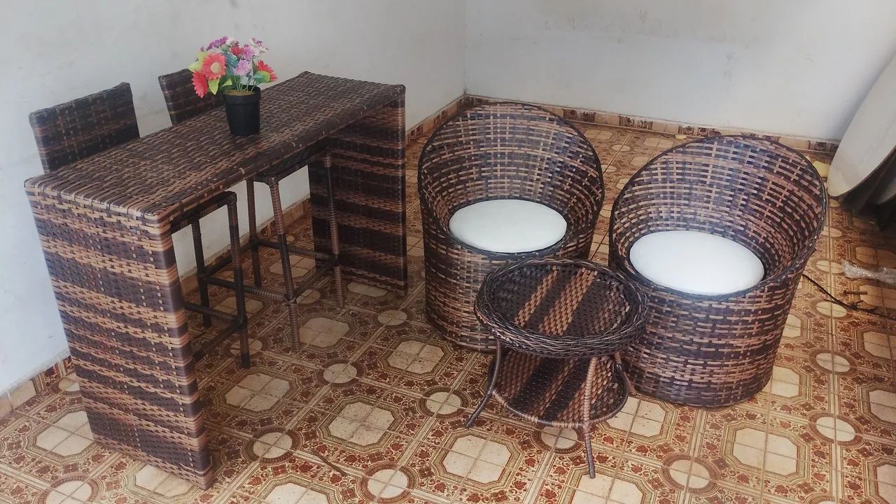 Jogo de poltronas e balcão bistrô  - Foto 3