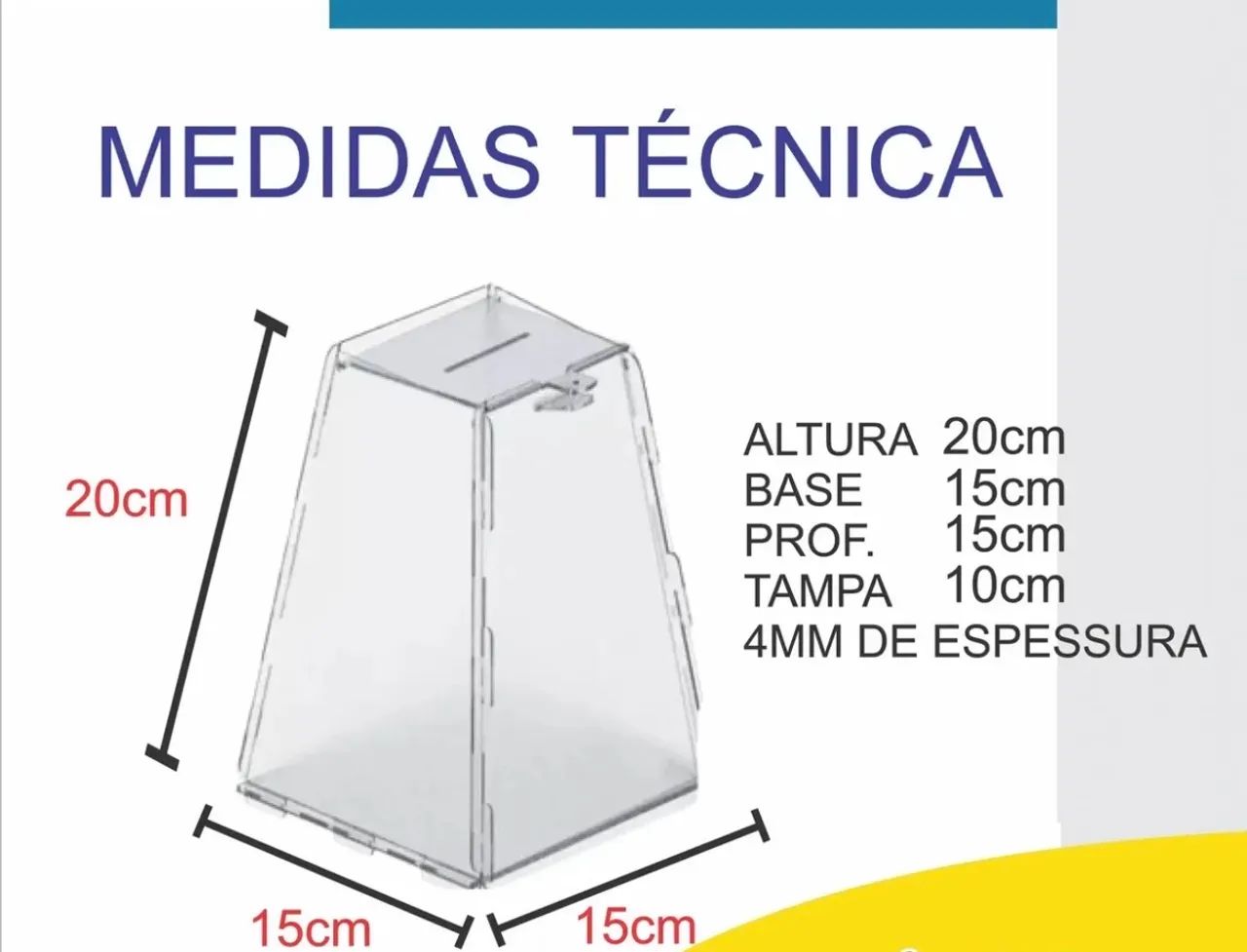 Urna transparente 21cm com 4mm - Foto 2