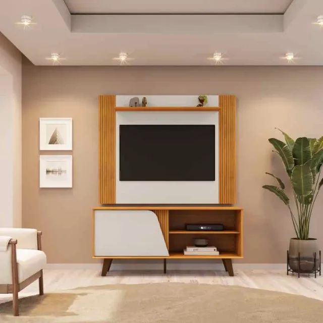 Conjunto de Rack com Painel Iris, Cedro/Bali