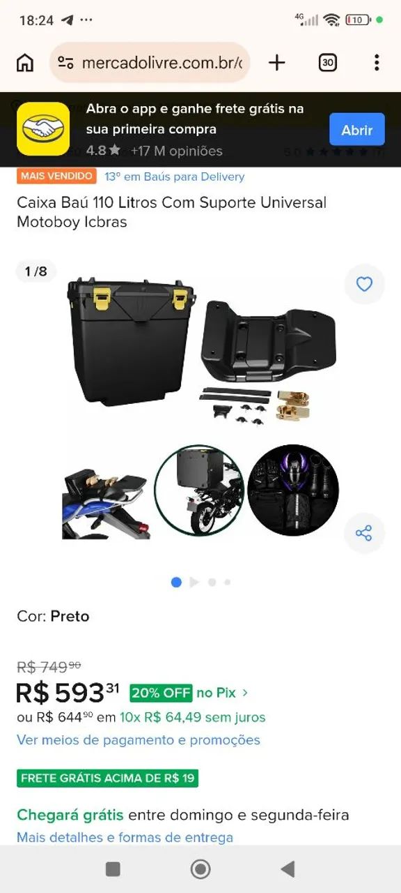 Baú icebras 110 litros com suporte e catraca  - Foto 2