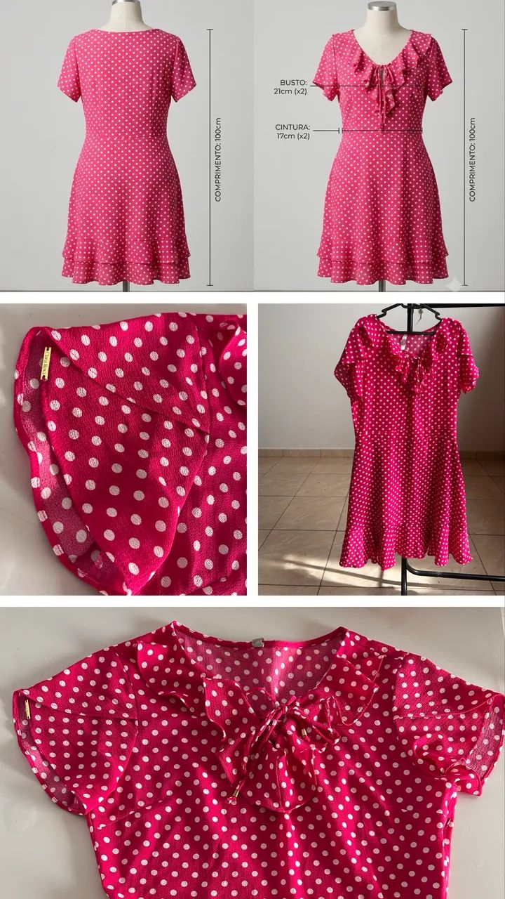Vestido Clara Rosa - Pink - poá - Foto 2