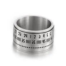 Aliança Calendário Egípcio Aço Inox - Foto 5