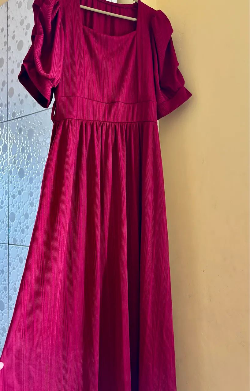 Vestido Longo Cor Vinho 