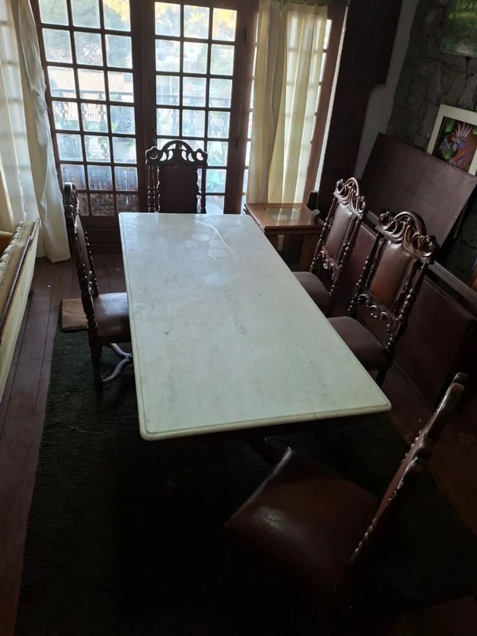 Mesa de jantar em madeira Jacarandá e granito. - Foto 3