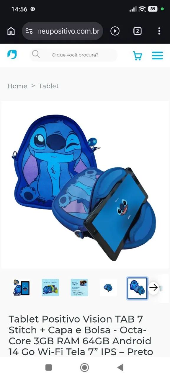 Tablet Positivo Vision TAB 7 Stitch 64GB + Capa e Bolsa - Novo - Foto 2