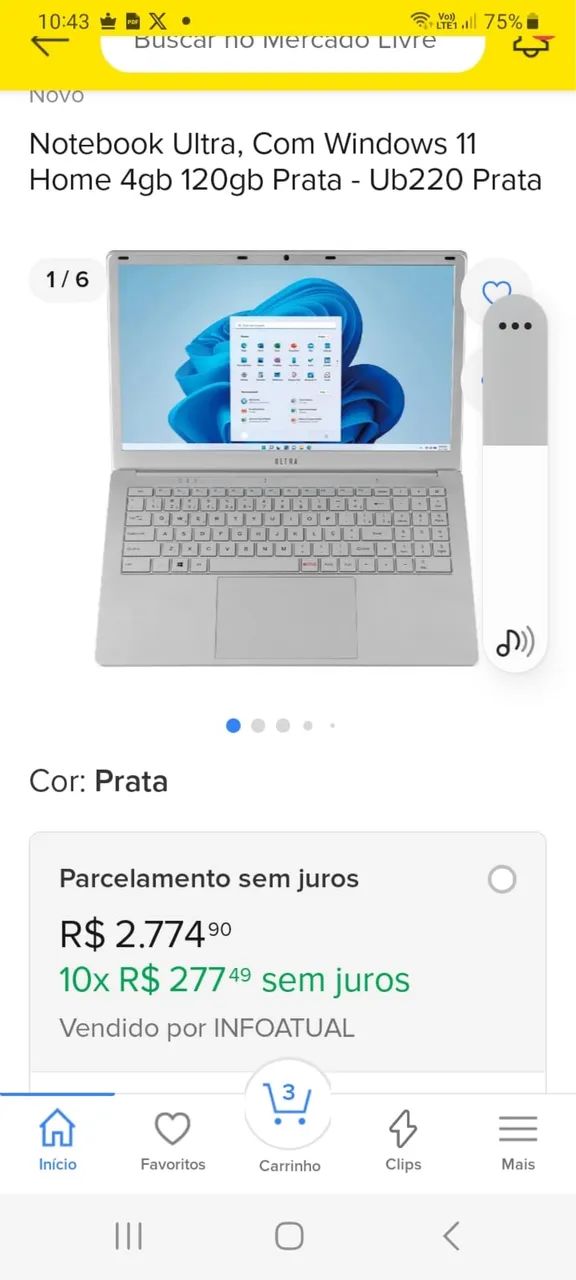 notebook ultra com windows 11 10 polegadas - Foto 2