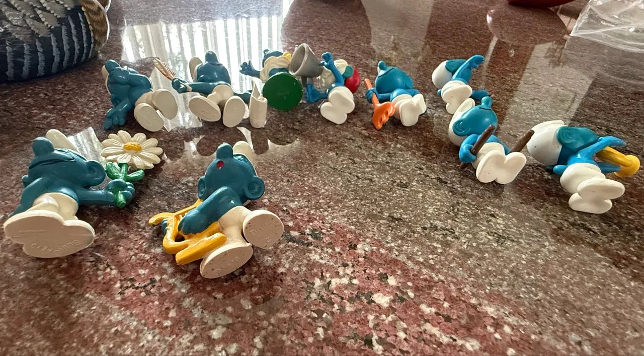 Bonecos Smurfs da  Hering anos 80  + Brindes
