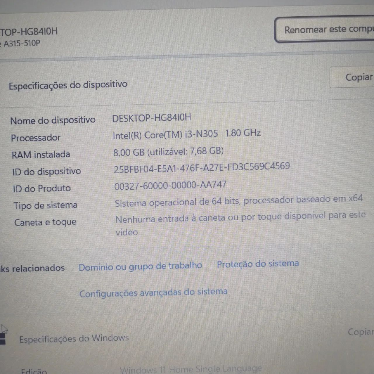 Notebook Acer i3 N305 semi novo - Foto 3