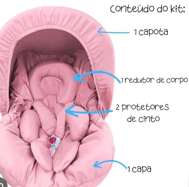 kit de capa e acessórios para bebê conforto - Foto 2
