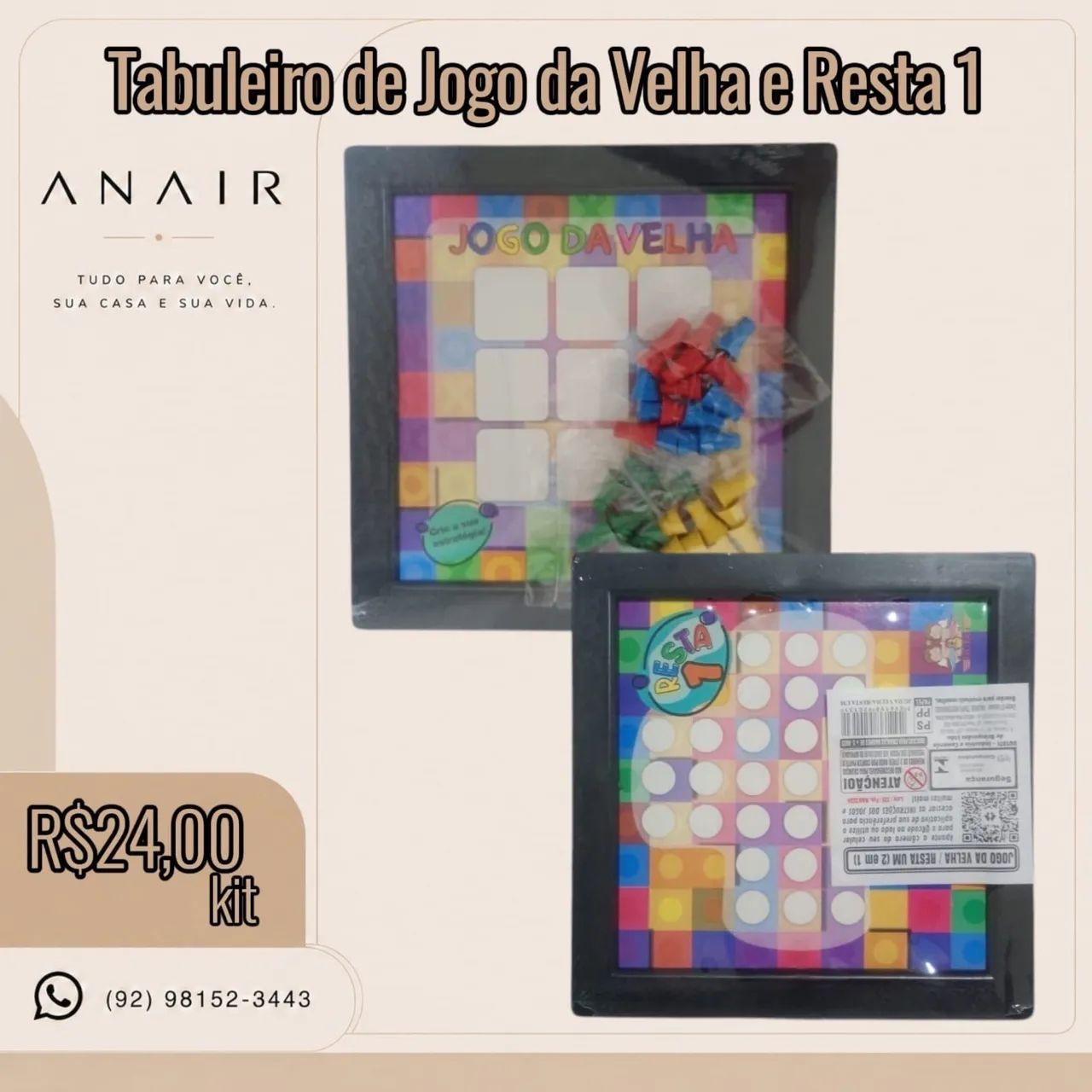 Tabuleiro de Jogo da Velha e Resta 1