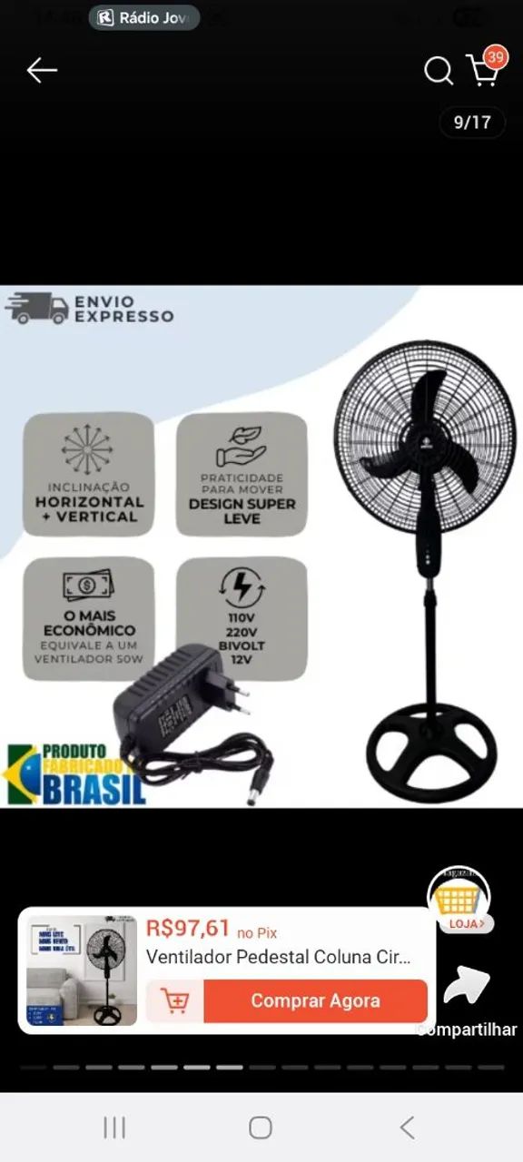 Ventilador 50 polegadas grande, novo lacrado na caixa  - Foto 4