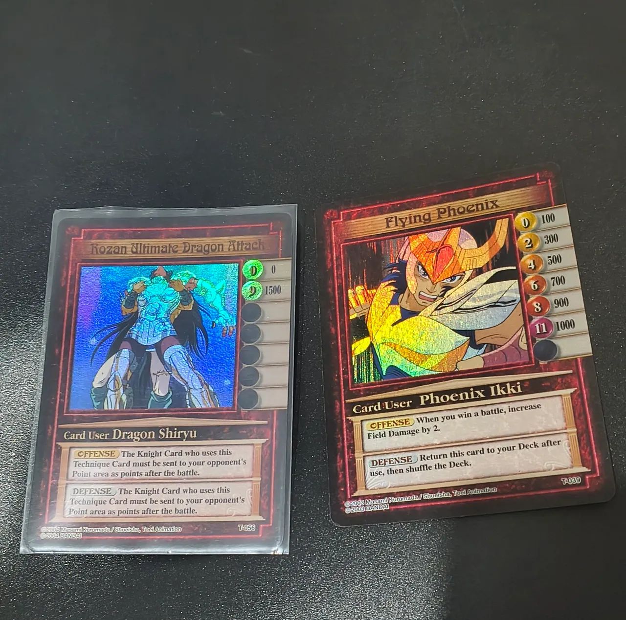 Cards cavaleiros do zodíaco Bandai, 2003