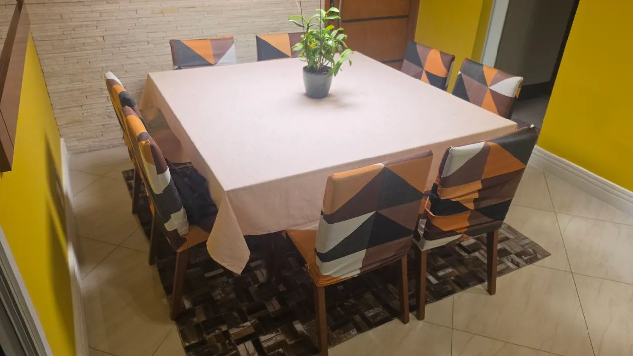 Mesa de vidro com 8 cadeiras 1.40 x 1.40  - Foto 2