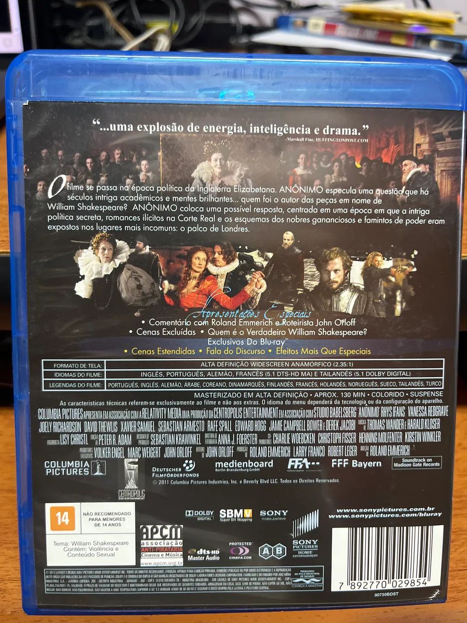 Blu-ray Anônimo (Anonymous) - Original - Edição Brasileira - Foto 2