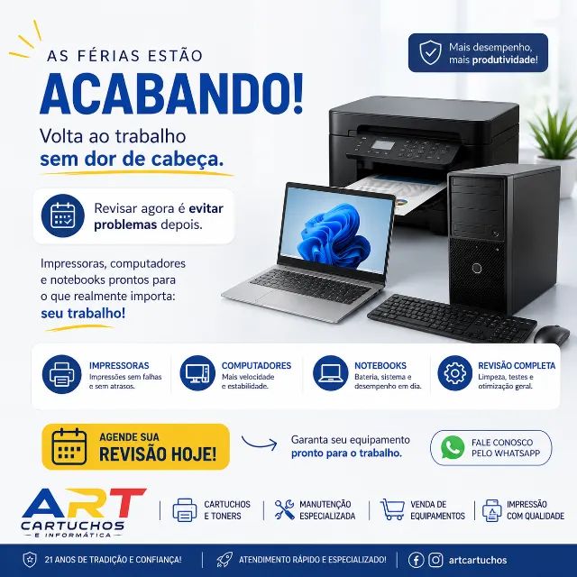 Faça a manutenção de sua impressora e computador
