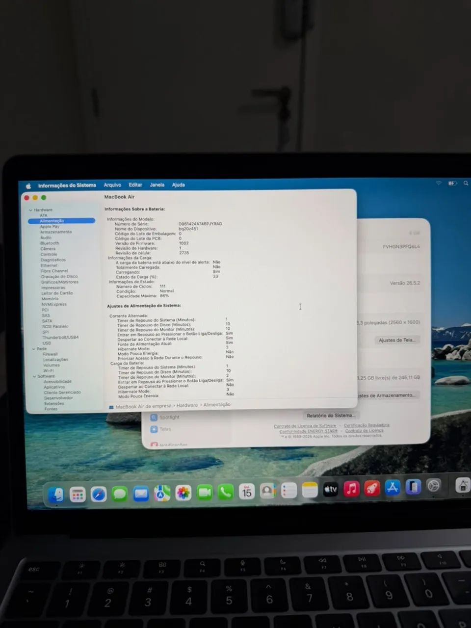 MacBook Air M1 8GB 256GB 86% - Silver - Foto 3