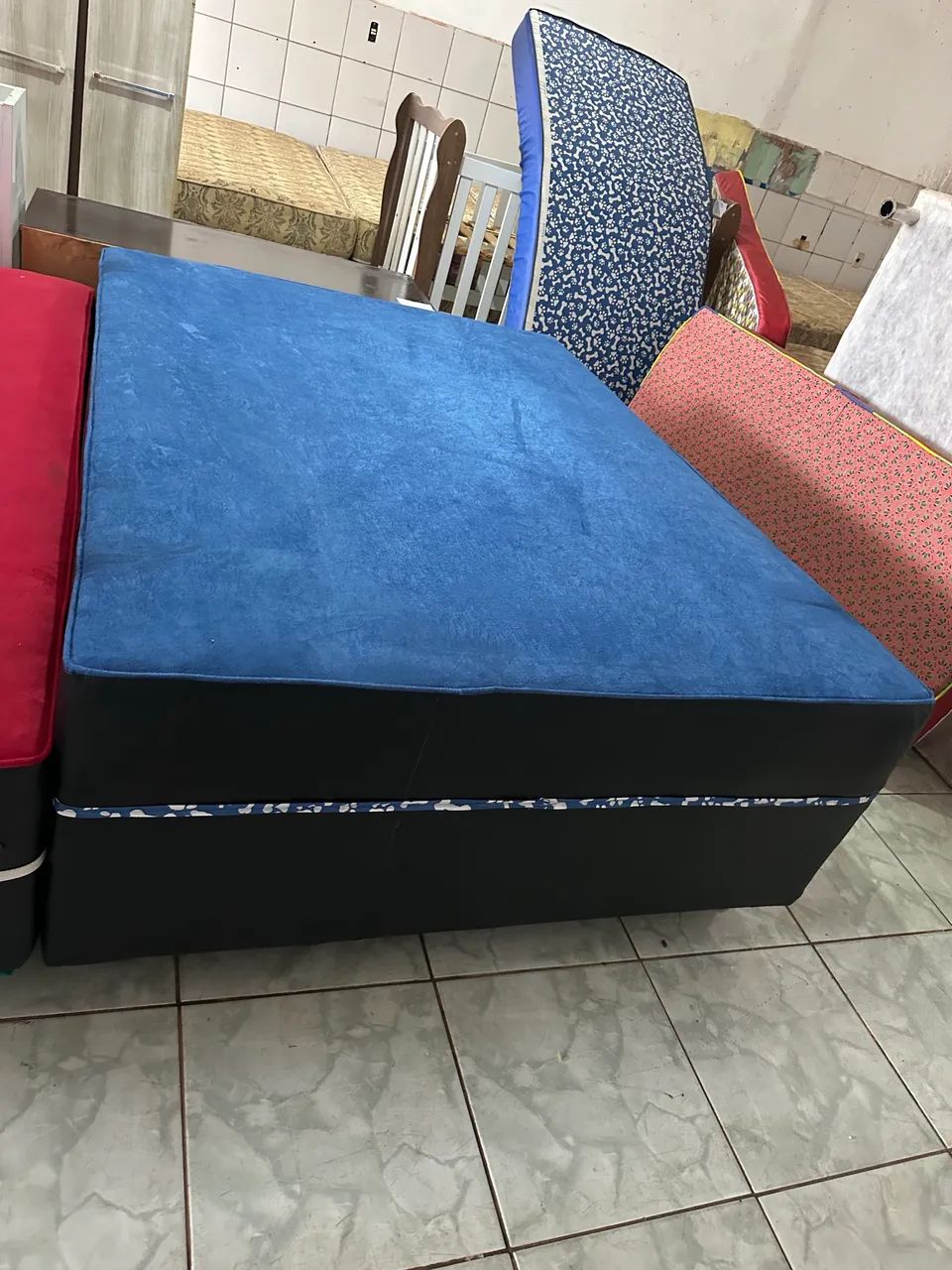 Cama de casal box azul nova  - Foto 2