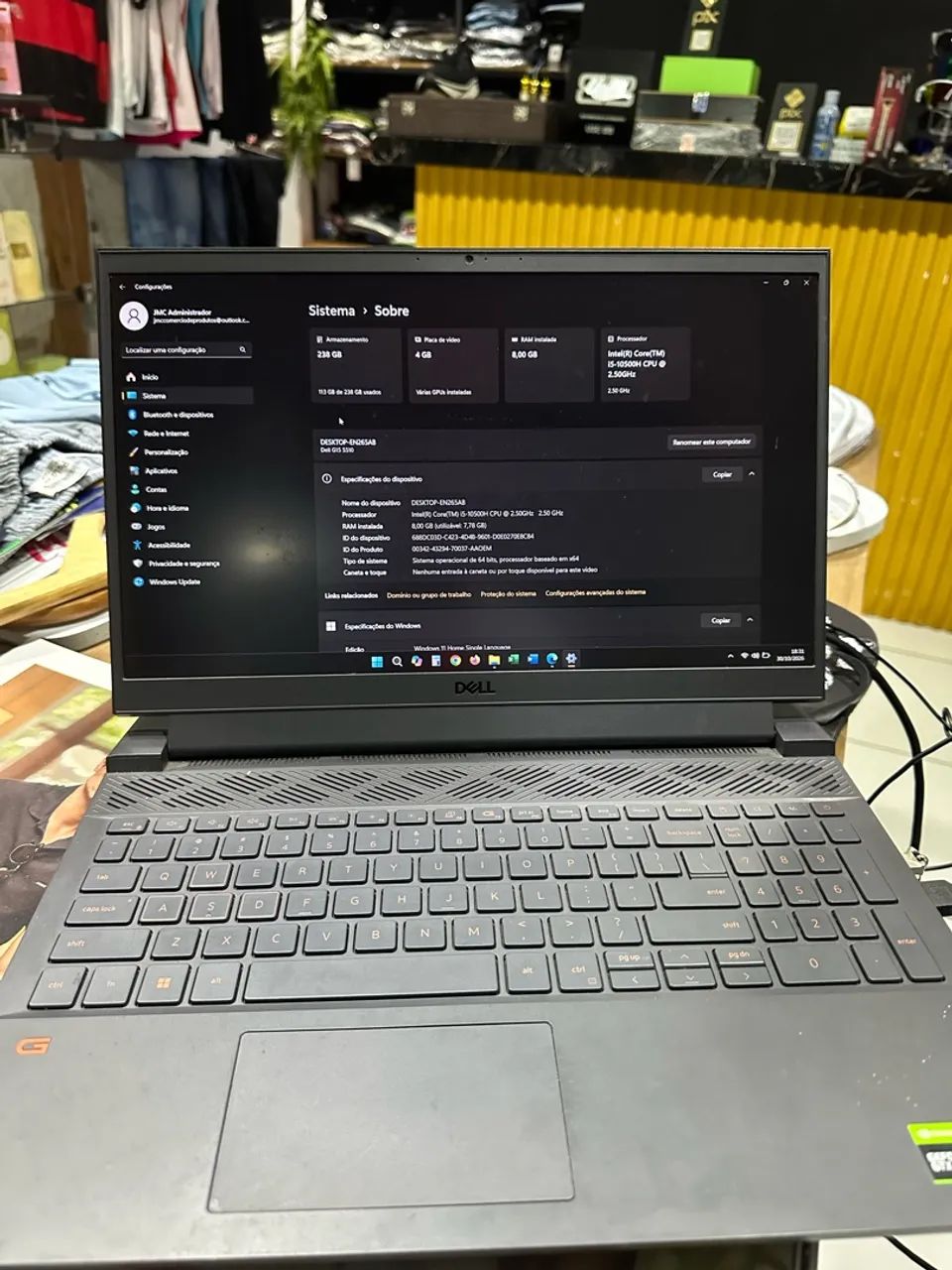 VENDO NOTEBOOK DELL G15 5510 SEMINOVO - Foto 4