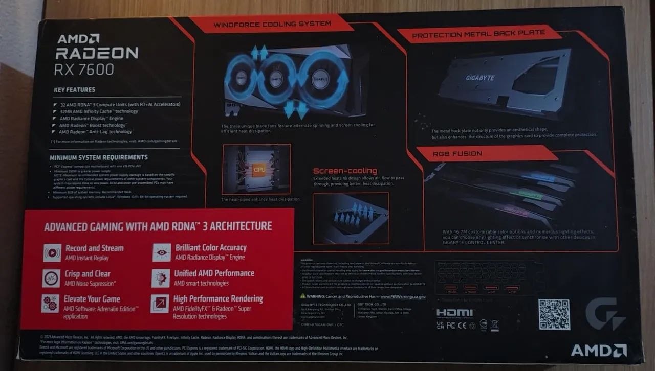 Placa de Video RX7600 Gigabyte 8Gb - Foto 2