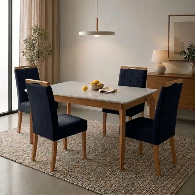 MESA ATOS 1,20M COM  4 CADEIRAS  100% MDF. PRONTA ENTREGA.  - Foto 5